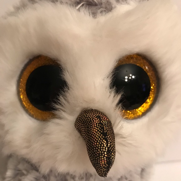Ty Beanie Boos Owl 2016 Owlette Glitter Eyes Plush Owl - Picture 2 of 12